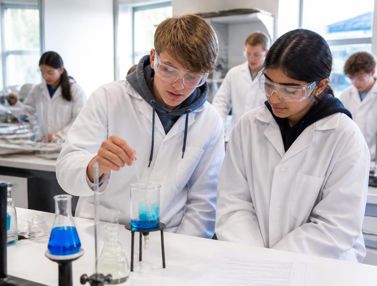 Students in the science lab